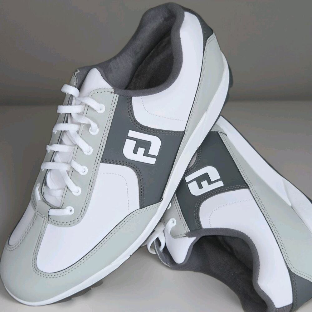 FootJoy Greenjoys 45332 men's US 9 White and Gray Spikeless